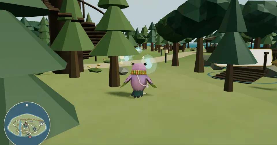 Marina on the woodland path with the bottom task text in a 710px column