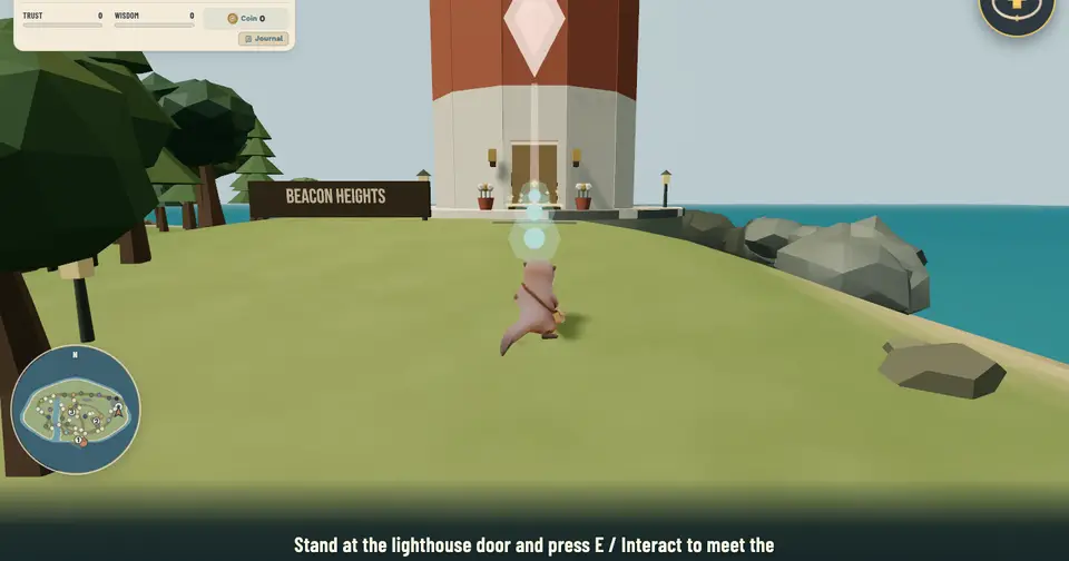 Explore2 with Large bottom messages on by default and the island map above the task band
