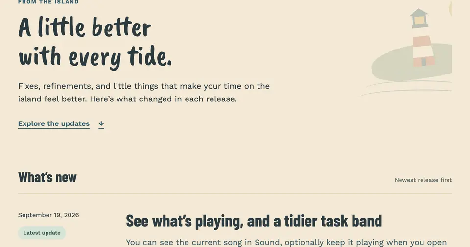 Public notes for See what’s playing, with the woodland task-band screenshot under the summary
